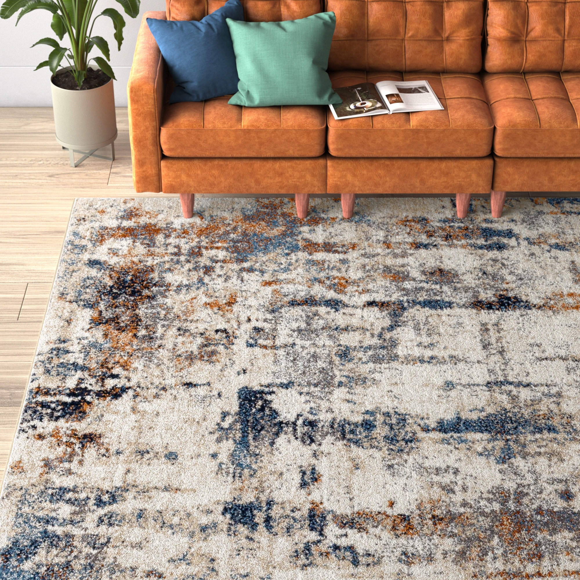 ACME Furniture TRIGON RUG 200×140 Trent Austin Design® Dunigan Machine Woven Abstract Area Rug
